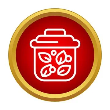 Storing tea leaves in a jar icon Stock Illustration