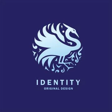 Stork abstract decorative in circle vector Stock Illustration