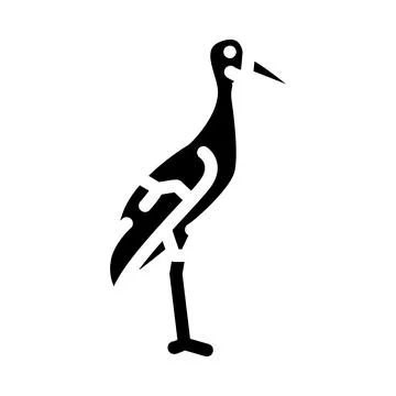 Stork bird glyph icon vector illustration Stock Illustration