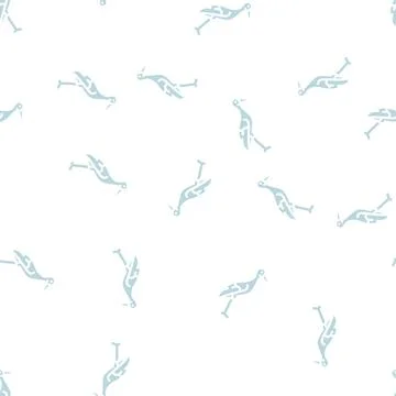 Stork bird glyph vector seamless pattern Illustrazione stock