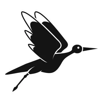 Stork bird icon simple vector. Fly crane Stock Illustration