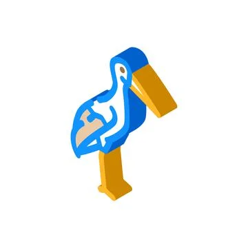 Stork bird isometric icon vector illustration 스톡 일러스트