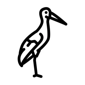 Stork bird line icon vector illustration Illustrazione stock