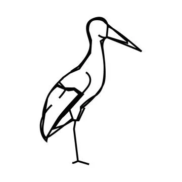 Stork bird line icon vector illustration Stockillustratie