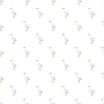 Stork bird repeating pattern vector seamless background イラスト素材