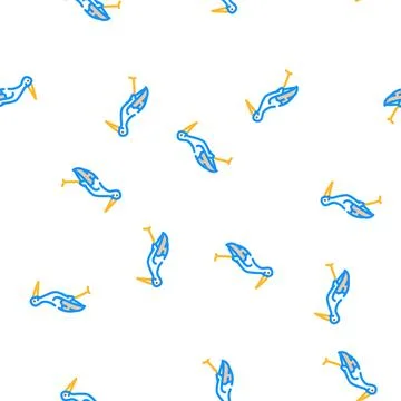 Stork bird vector seamless pattern Stockillustratie
