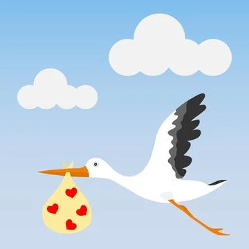 Stork brings Stock Illustration