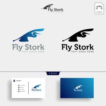 Stork business logo template creative vector illustration Stock Illustration
