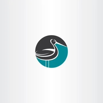 Stork circle vector icon logo Illustrazione stock