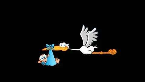 Animated Cartoon Baby Stork Stock Video Footage | Royalty Free Animated  Cartoon Baby Stork Videos | Pond5