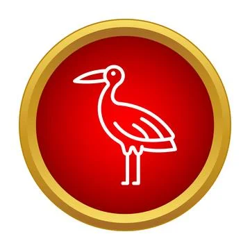 Stork icon button representing baby delivery concept Stock Illustration