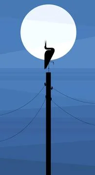 Stork silhouette Stock Illustration