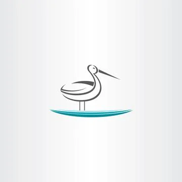 Stork in water vector icon Stock-Illustration