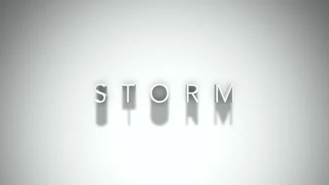Storm 3D title animation with shadows on a white background Stock Footage 296003897