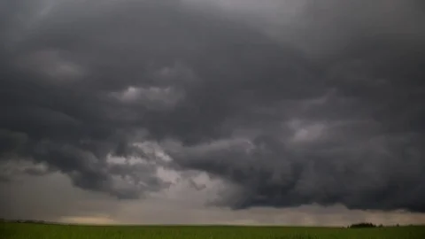 Storm above field. Time laps landscape Stock Footage 80778052