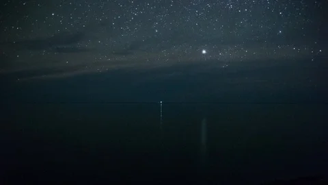 Storm and lightning over lake superior Stock Footage 100138655