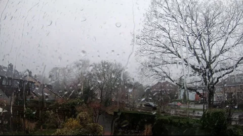 Storm and rain on the windows with audio Stock Footage 104431101
