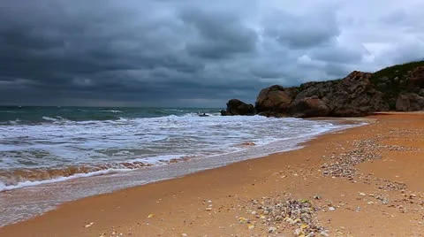 Storm and the sea Stock Footage 21506070
