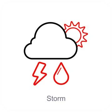 Storm and thunder icon concept Stock Illustration