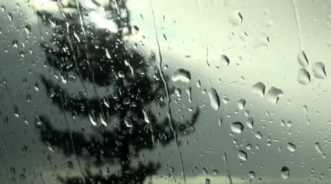 Storm and Window Stock Footage