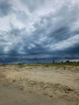Storm Approaching the Beach Stock Photos