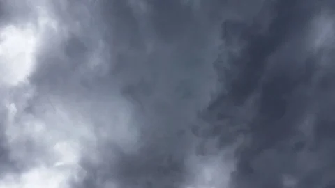 Storm Approaching, Dark Grey Clouds in the Sky Stock Footage 81600219