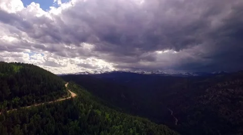 Storm Approaching on a Mountain Road Stock Footage 54927111