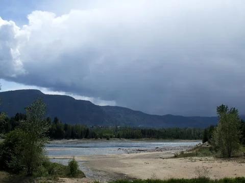 Storm Approaching Over Mountains Stock Photos