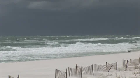 Storm approaching Sandy Beach Stock Footage 22917791