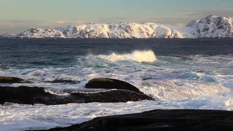 Storm in the Arctic Ocean. Stock Footage 70228858