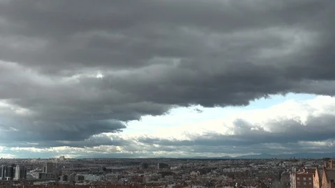 The storm arrives in Madrid Stock Footage 117585869