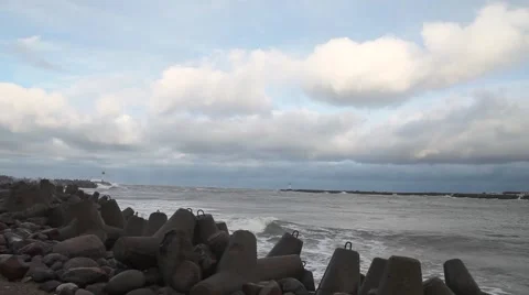 Storm in Baltic sea. Stock Footage 45000652