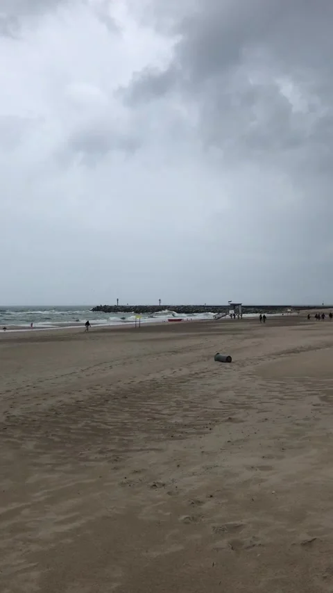 Storm at beach Video stock 161891205