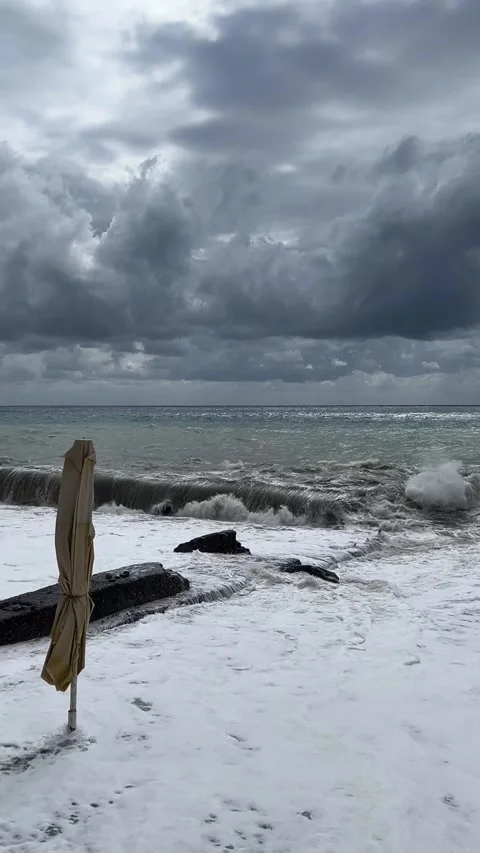Storm at the beach Stock Footage 249340639