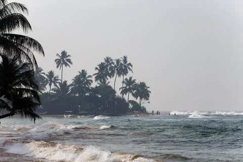 Storm on the beach, landscape Stock Photos