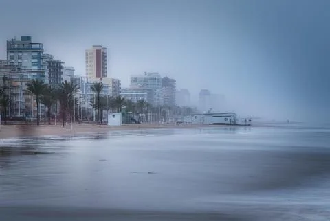 Storm on the beach. Foto stock