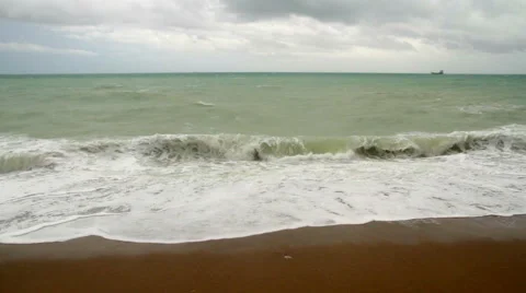 Storm on the Beach in Turkey Stock Footage 63449962