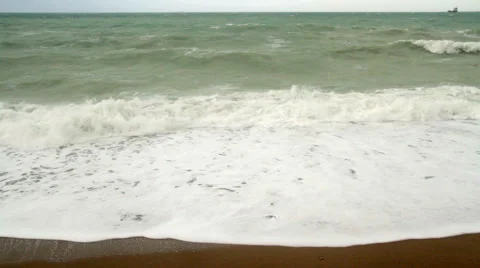 Storm on the Beach in Turkey Video stock 63449997