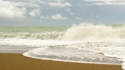 Storm on the Beach in Turkey Stock Footage 63450031