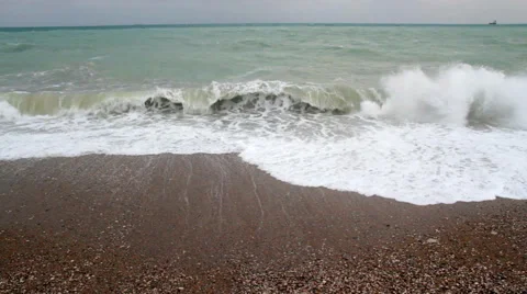 Storm on the Beach in Turkey Stock Footage 63450058