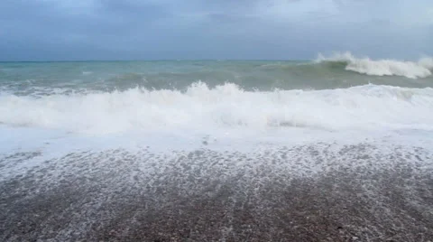 Storm on the Beach in Turkey Stock Footage 63450084
