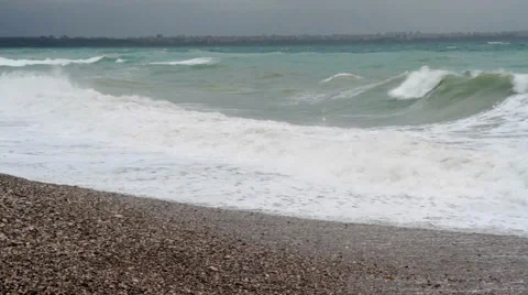 Storm on the Beach in Turkey Stock Footage 63450170