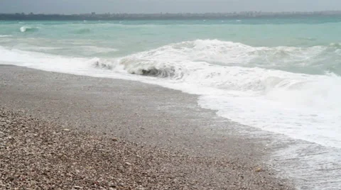 Storm on the Beach in Turkey Stock Footage 63450193