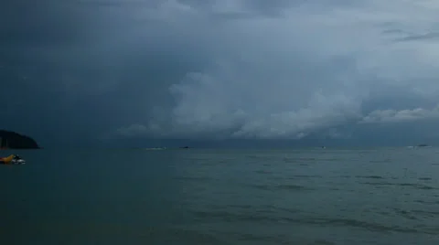 Storm Behind Island 1 Video stock 37149301