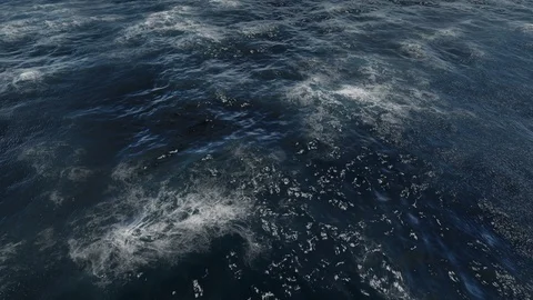 Storm with big waves in the ocean Video stock 96703986