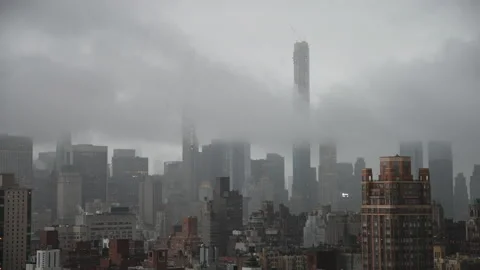Storm Billionaire's Row Construction Stock Footage 152427338