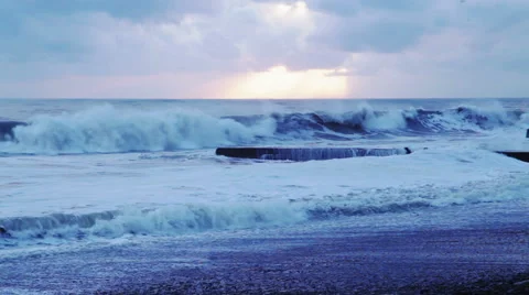 Storm on the Black Sea Vídeos de archivo 48990748