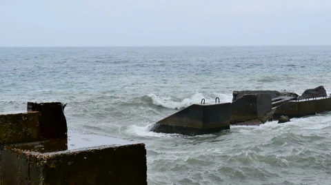 Storm on the Black Sea Video stock 64025942