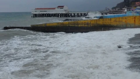 Storm on the Black Sea Stock Footage 83689844