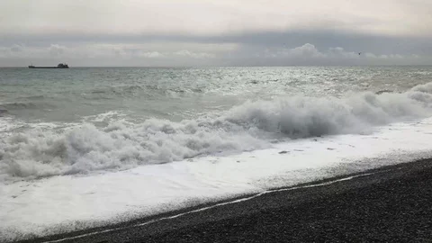 Storm on the black sea Stock Footage 125082103